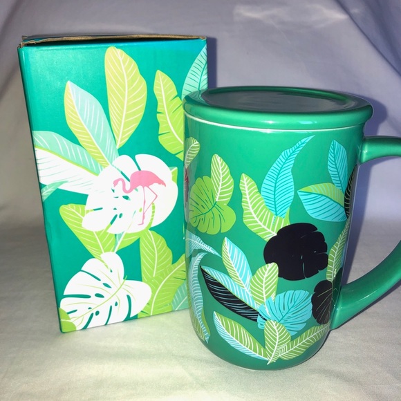davids tea Other - COPY - Davids Tea Nordic Mug Miami Palm Leaf Flamingo